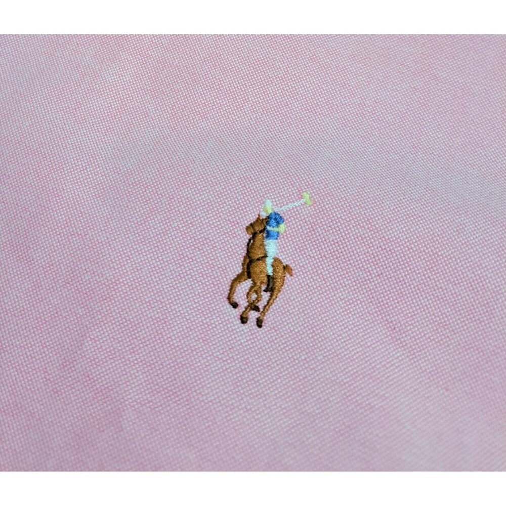 Ralph Lauren Yarmouth Shirt Men 16 1/2-33 Oxford Long Sleeve Button Pink Vintage - Picture 3 of 7